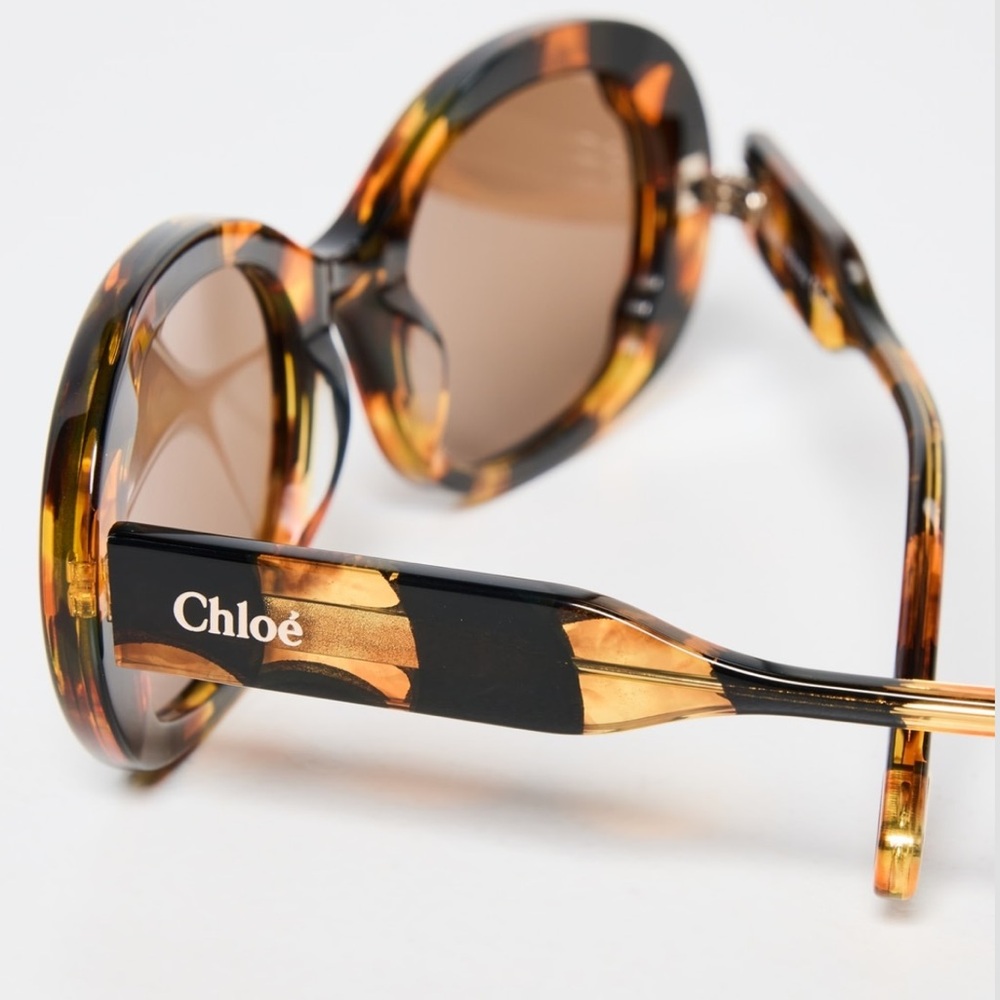 Chloé Lilli Oval Tortoiseshell Sunglasses
